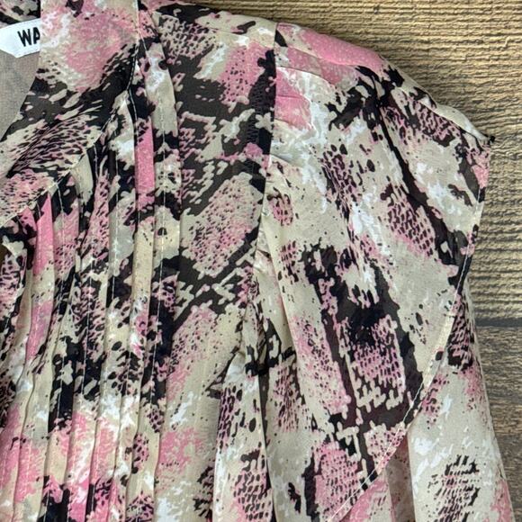 Walter Baker Zendaya Dress Handkerchief Hem Crop Sleeve Blushing Snake Size 8 - Picture 3 of 14